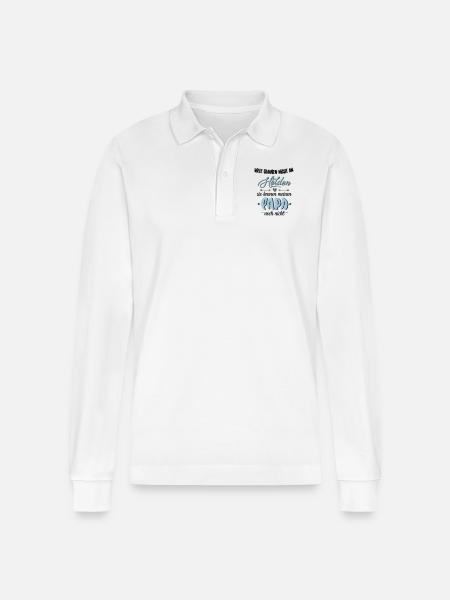 Papa Held - Stanley/Stella Unisex Bio-Langarm-Poloshirt Prepster - Weiß