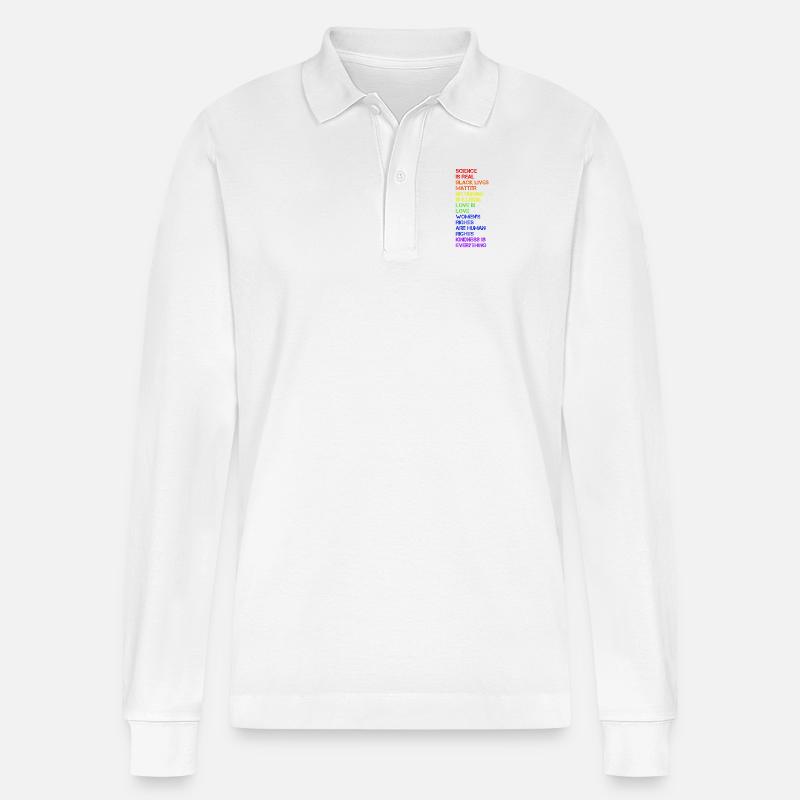 Science is Real - LGBT - Stanley/Stella Unisex Bio-Langarm-Poloshirt Prepster - Weiß