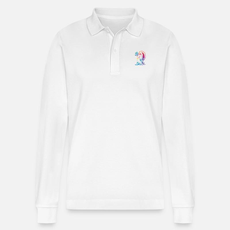 écureuil - Polo à manches longues bio PREPSTER Stanley/Stella Unisexe - blanc