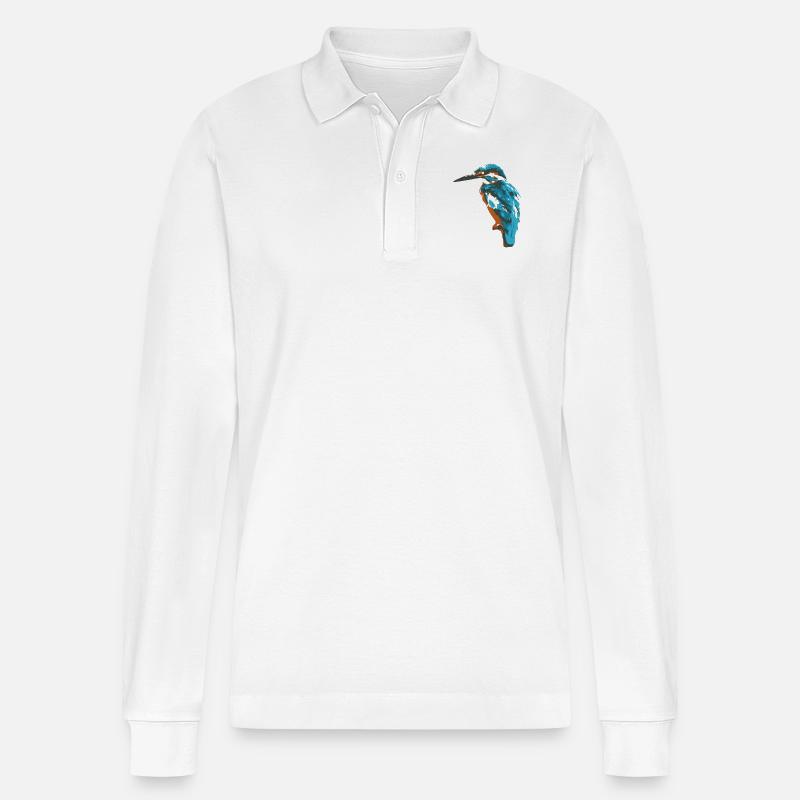 Eisvogel - Stanley/Stella Unisex Bio-Langarm-Poloshirt Prepster - Weiß