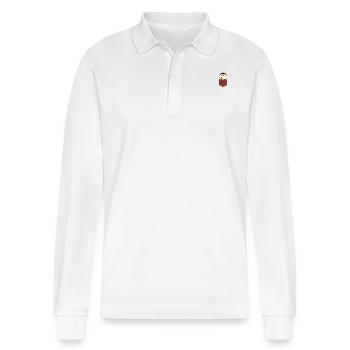 vampire - Stanley/Stella Organic Unisex Long-Sleeved Polo Shirt Prepster - white - Front - Anna (173cm) & Nico (186cm)
