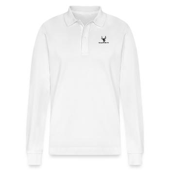 District Supervision Hunter - Stanley/Stella Organic Unisex Long-Sleeved Polo Shirt Prepster - white - Front - Anna (173cm) & Nico (186cm)