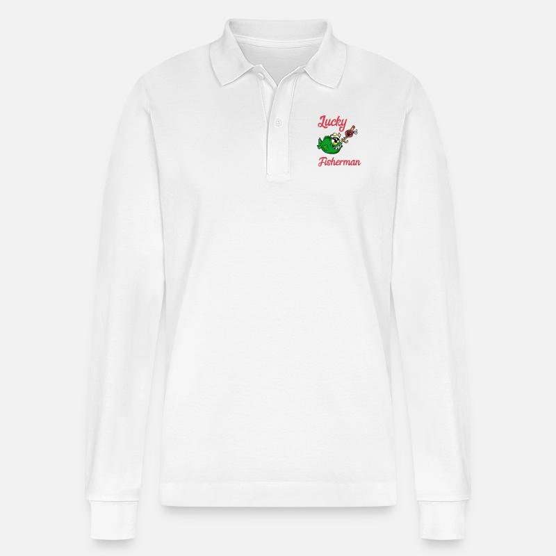 Pêche pêche de pêche - Polo à manches longues bio PREPSTER Stanley/Stella Unisexe - blanc