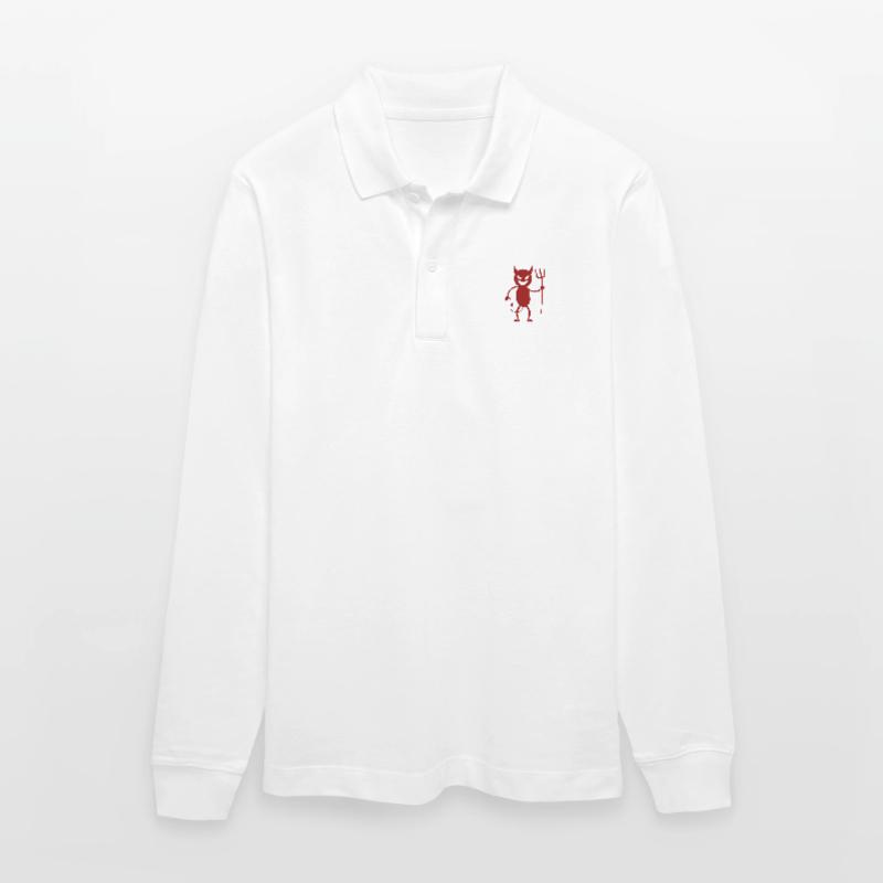 Devil Lucifer Satan Devilish Hell Stanley/Stella Organic Unisex Long-Sleeved Polo Shirt Prepster
