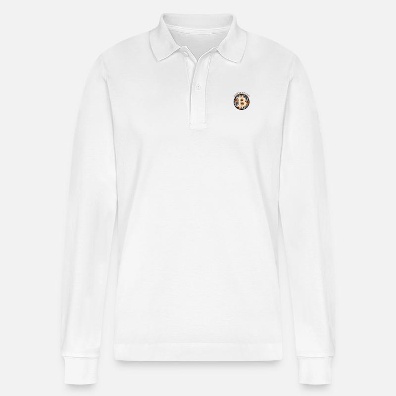 bitcoin - Stanley/Stella Unisex Bio-Langarm-Poloshirt Prepster - Weiß