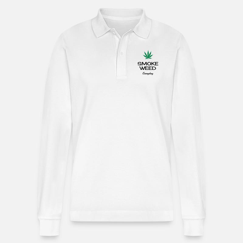 Cannabis / Haschich / Marijuana / Reggae / Rasta - Polo à manches longues bio PREPSTER Stanley/Stella Unisexe - blanc