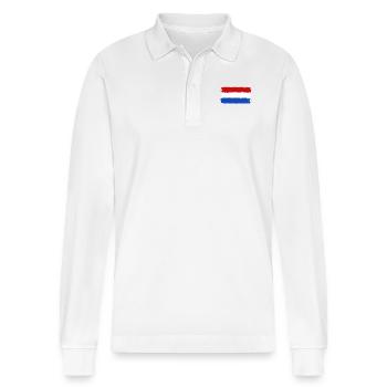 Holland - Stanley/Stella Unisex Bio-Langarm-Poloshirt Prepster - Weiß - Vorne - Anna (173cm) & Nico (186cm)
