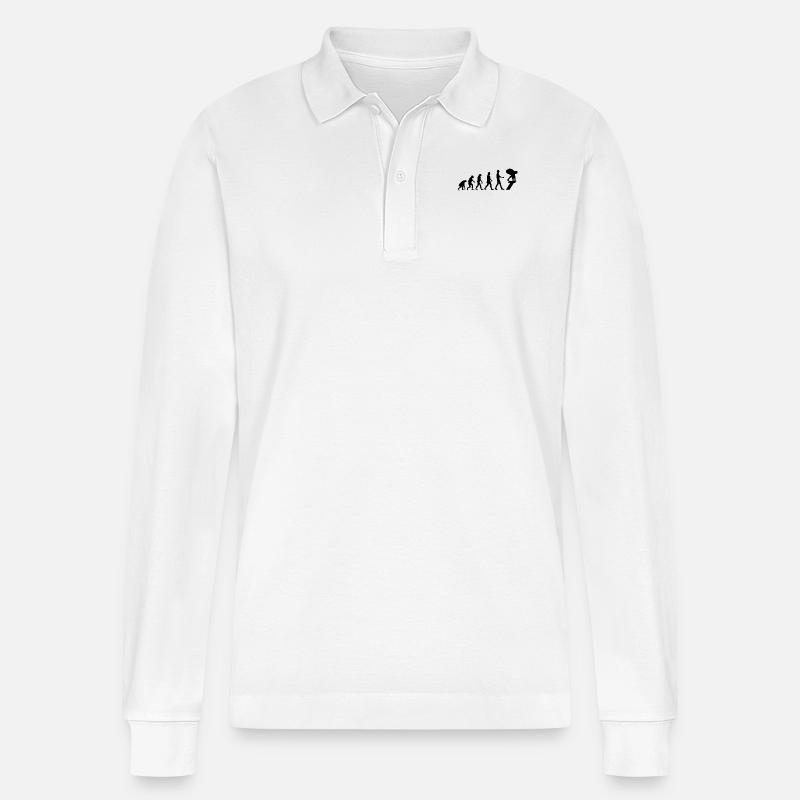 Schwimmer Evolution Schwimmen Geschenk - Stanley/Stella Unisex Bio-Langarm-Poloshirt Prepster - Weiß