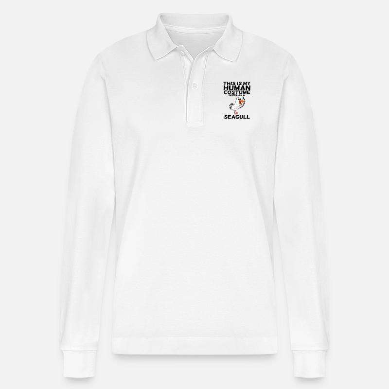 Möwe - Stanley/Stella Unisex Bio-Langarm-Poloshirt Prepster - Weiß
