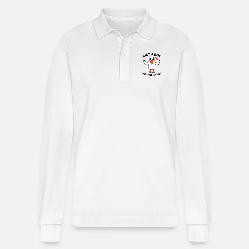Möwe - Stanley/Stella Unisex Bio-Langarm-Poloshirt Prepster - Weiß