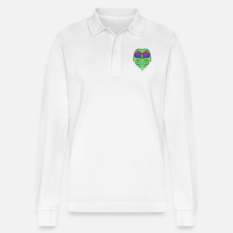 Bisexuell Krokodil Geschenk - Stanley/Stella Unisex Bio-Langarm-Poloshirt Prepster - Weiß
