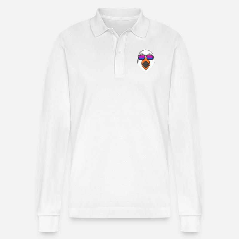 Bisexuell Möwe Geschenk - Stanley/Stella Unisex Bio-Langarm-Poloshirt Prepster - Weiß
