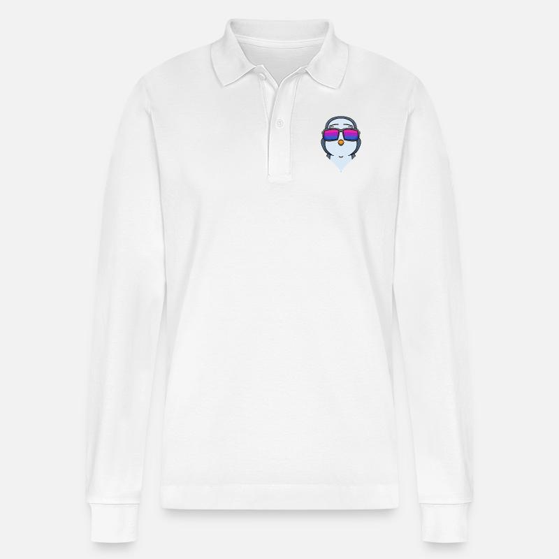 Bisexuell Pinguin Geschenk - Stanley/Stella Unisex Bio-Langarm-Poloshirt Prepster - Weiß