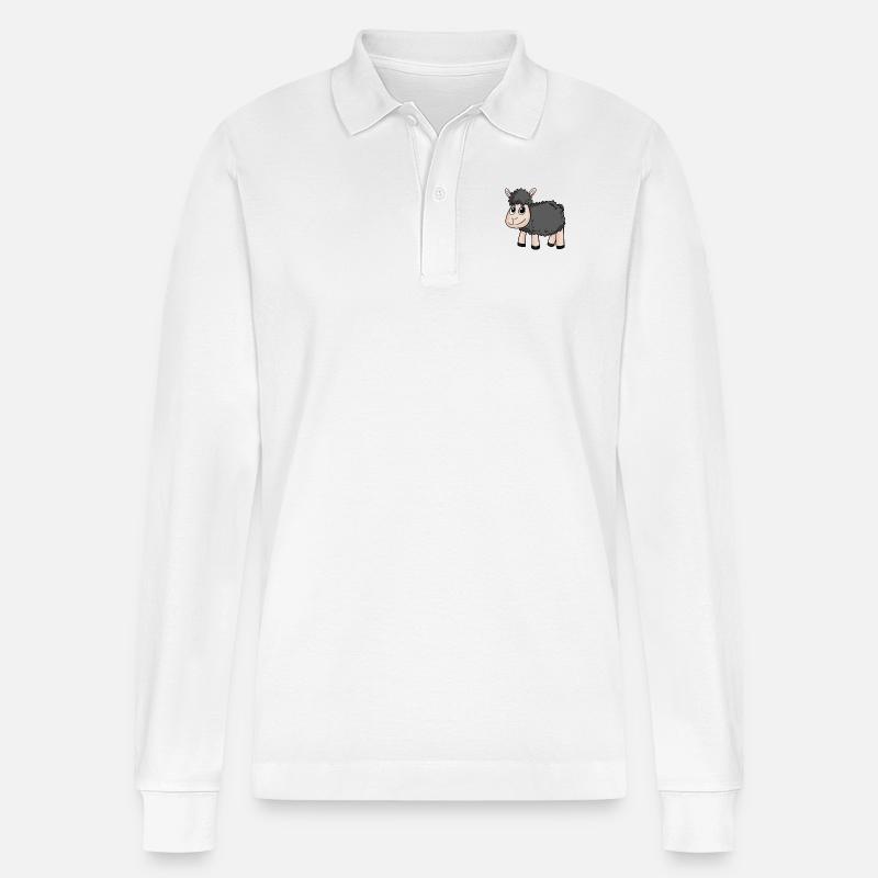 Schwarzes Schaf - Stanley/Stella Unisex Bio-Langarm-Poloshirt Prepster - Weiß