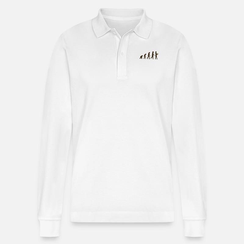 Évolution de l’aquarium - Polo à manches longues bio PREPSTER Stanley/Stella Unisexe - blanc