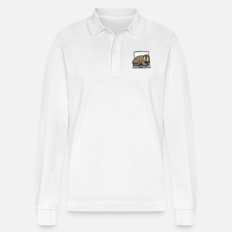 Computer Nerd Programmierer Geschenk - Stanley/Stella Unisex Bio-Langarm-Poloshirt Prepster - Weiß
