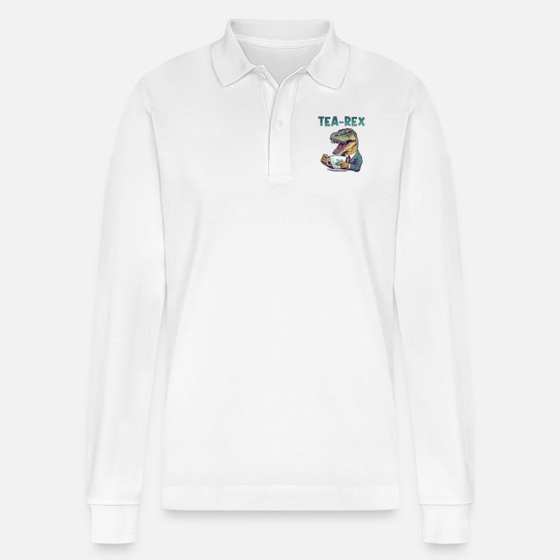 Teeliebhaber Tee Teetrinkerin Teetrinker - Stanley/Stella Unisex Bio-Langarm-Poloshirt Prepster - Weiß
