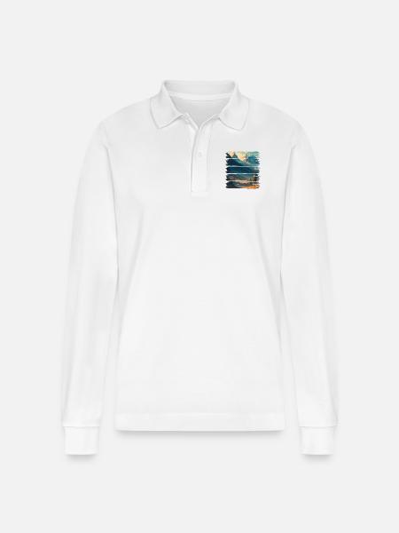 Landscape, nature, forest - Stanley/Stella Organic Unisex Long-Sleeved Polo Shirt Prepster - white