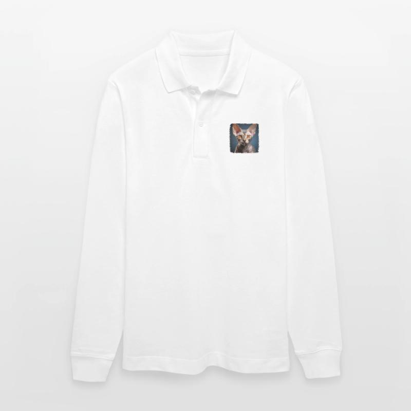 Devon Rex Kätzchen Devon Rex Katze Stanley/Stella Unisex Bio-Langarm-Poloshirt Prepster