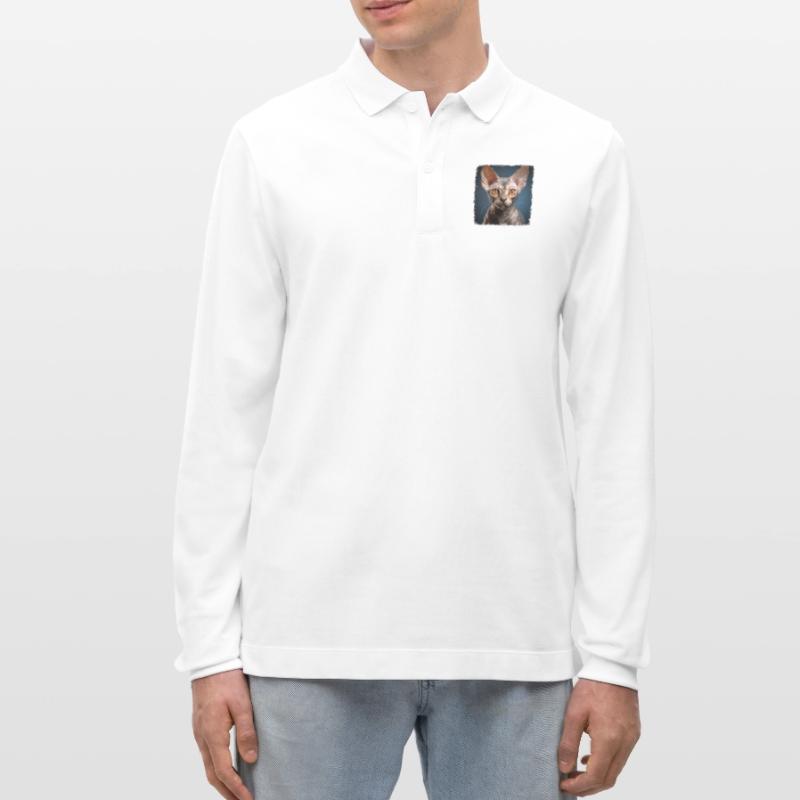 Devon Rex Kätzchen Devon Rex Katze Stanley/Stella Unisex Bio-Langarm-Poloshirt Prepster