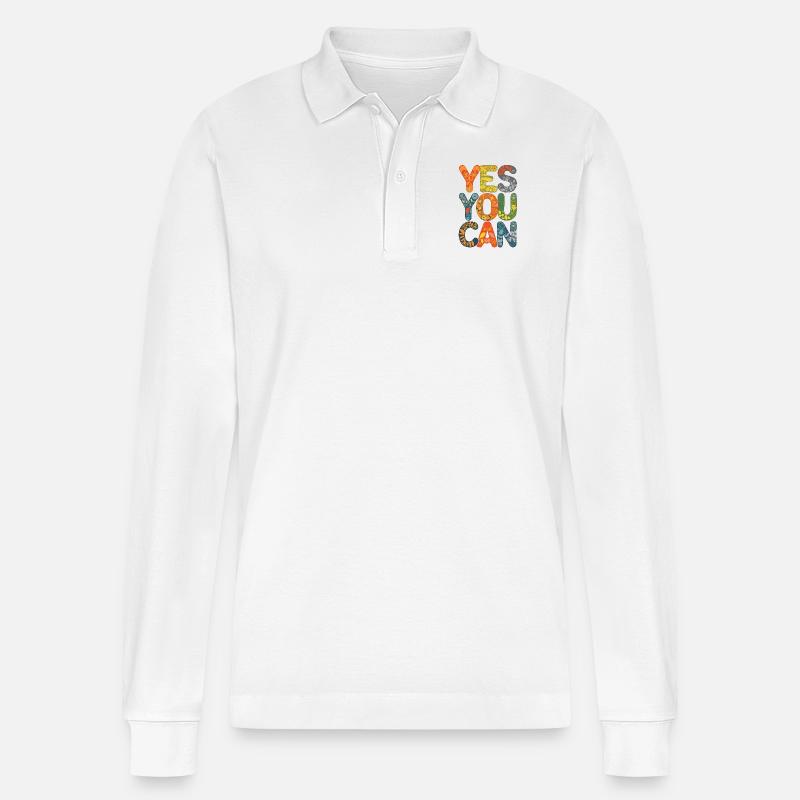 Ja, das können Sie - Stanley/Stella Unisex Bio-Langarm-Poloshirt Prepster - Weiß