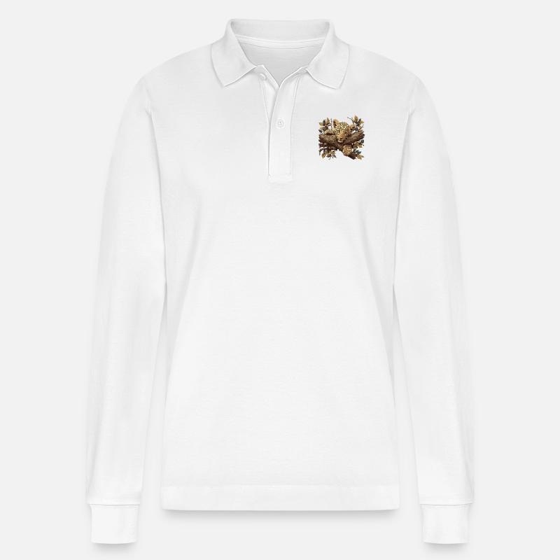 Leoparden Leopard - Stanley/Stella Unisex Bio-Langarm-Poloshirt Prepster - Weiß