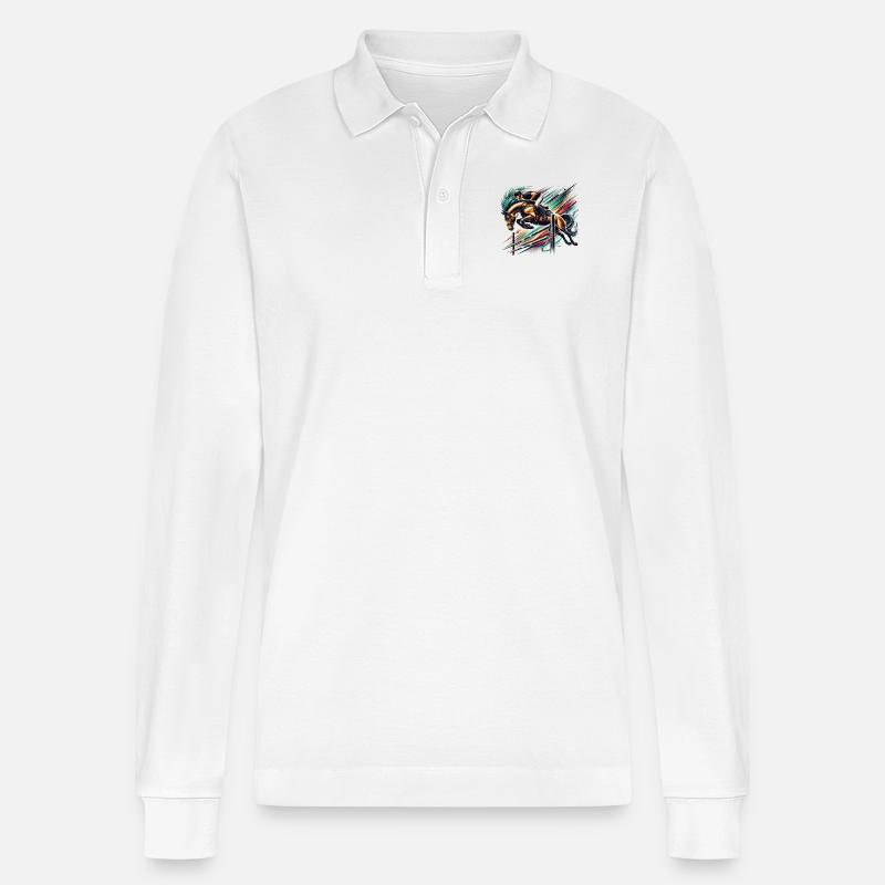 Springreiter - Stanley/Stella Unisex Bio-Langarm-Poloshirt Prepster - Weiß