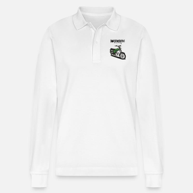 S51 (vert billard) // Illustration - Polo à manches longues bio PREPSTER Stanley/Stella Unisexe - blanc