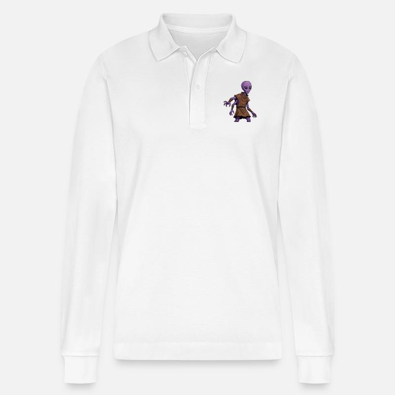 Alien 1 - Stanley/Stella Unisex Bio-Langarm-Poloshirt Prepster - Weiß