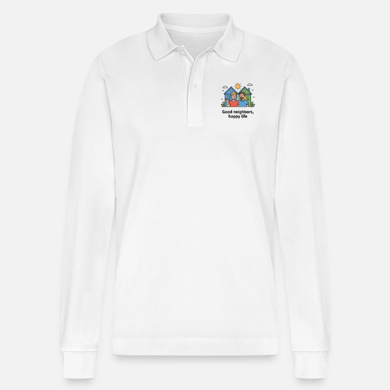 GUTE NACHBARN - Stanley/Stella Unisex Bio-Langarm-Poloshirt Prepster - Weiß