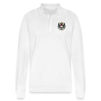 Köln - Stanley/Stella Unisex Bio-Langarm-Poloshirt Prepster - Weiß - Vorne - Anna (173cm) & Nico (186cm)