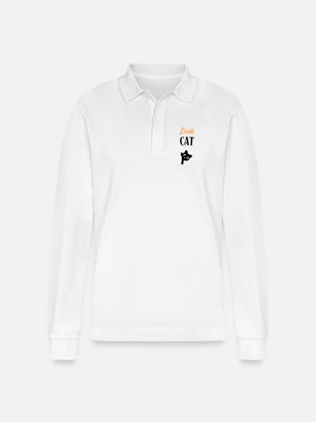 Look Cat - Polo à manches longues bio PREPSTER Stanley/Stella Unisexe - blanc