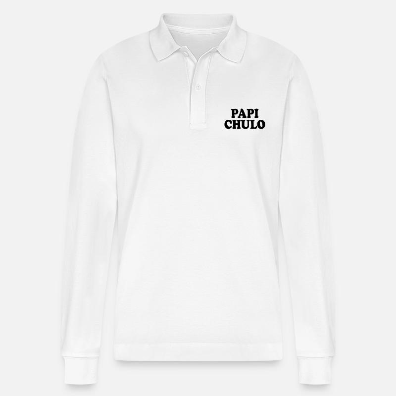 Papi chulo - Stanley/Stella Organic Unisex Long-Sleeved Polo Shirt Prepster - white