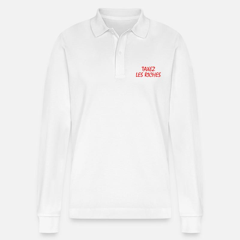 Besteuerung der Reichen - Stanley/Stella Unisex Bio-Langarm-Poloshirt Prepster - Weiß