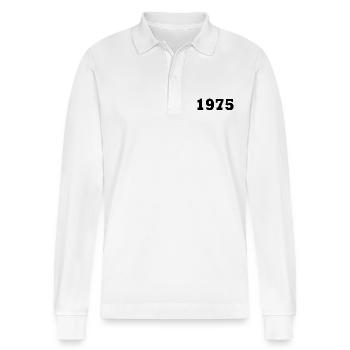 1975 - Stanley/Stella Unisex Bio-Langarm-Poloshirt Prepster - Weiß - Vorne - Anna (173cm) & Nico (186cm)