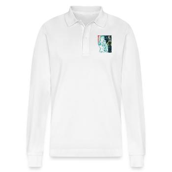Hindu Woman - Stanley/Stella Organic Unisex Long-Sleeved Polo Shirt Prepster - white - Front - Anna (173cm) & Nico (186cm)