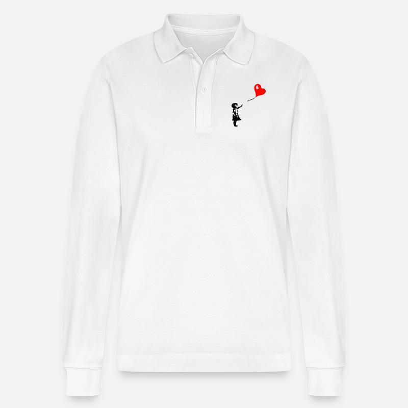 Kind mit Herz - Stanley/Stella Unisex Bio-Langarm-Poloshirt Prepster - Weiß