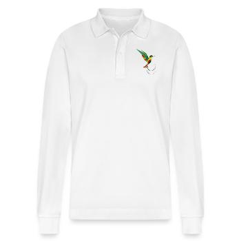 Doctor Bird Jamaica National Bird Shirt - Polo à manches longues bio PREPSTER Stanley/Stella Unisexe - blanc - Devant - Anna (173cm) & Nico (186cm)