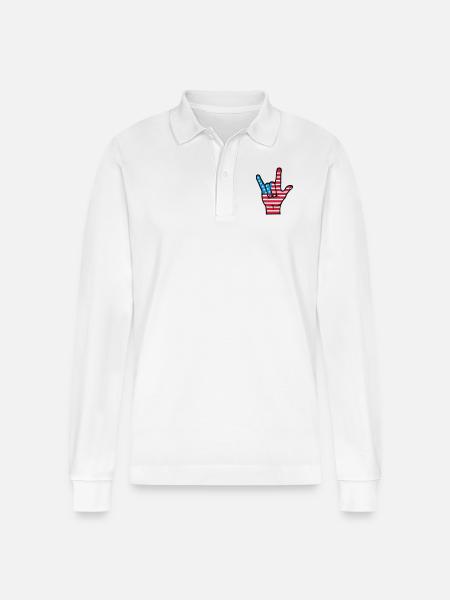 hand_usa - Polo à manches longues bio PREPSTER Stanley/Stella Unisexe - blanc