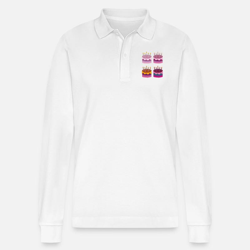 torte 4fach - Stanley/Stella Unisex Bio-Langarm-Poloshirt Prepster - Weiß