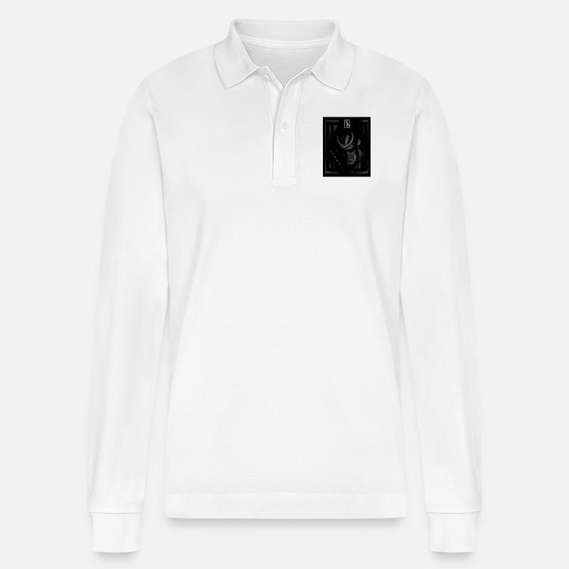 Samurai Grey - Stanley/Stella Unisex Bio-Langarm-Poloshirt Prepster - Weiß