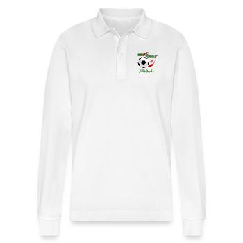 algeria football federation - Polo à manches longues bio PREPSTER Stanley/Stella Unisexe - blanc - Devant - Anna (173cm) & Nico (186cm)