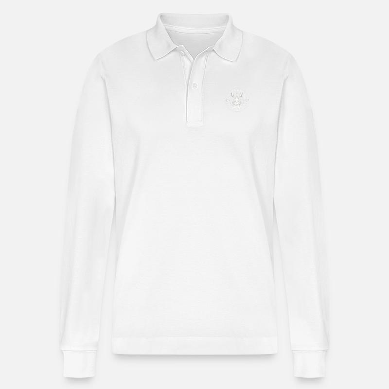Streuner Katze - Stanley/Stella Unisex Bio-Langarm-Poloshirt Prepster - Weiß