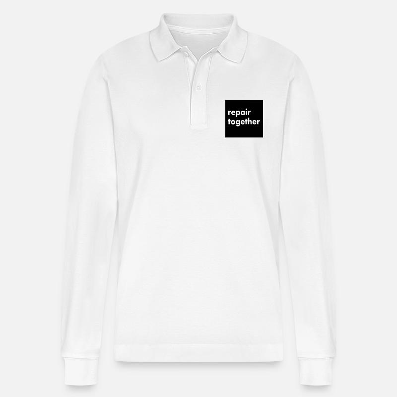 repair together - Stanley/Stella Unisex Bio-Langarm-Poloshirt Prepster - Weiß