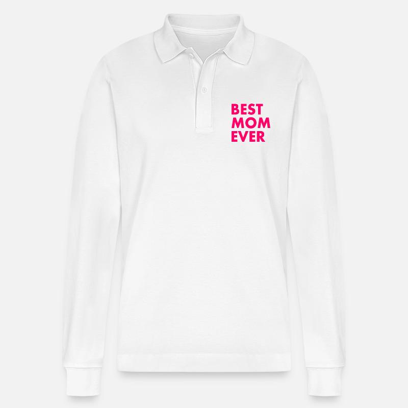 Best mom ever - Polo à manches longues bio PREPSTER Stanley/Stella Unisexe - blanc