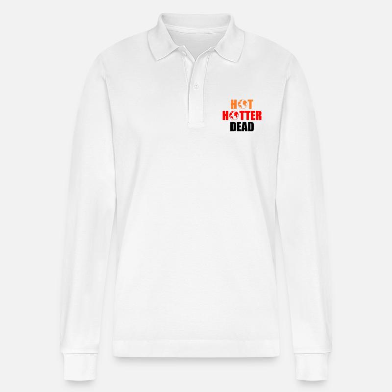 Hot hotter dead - Stanley/Stella Unisex Bio-Langarm-Poloshirt Prepster - Weiß