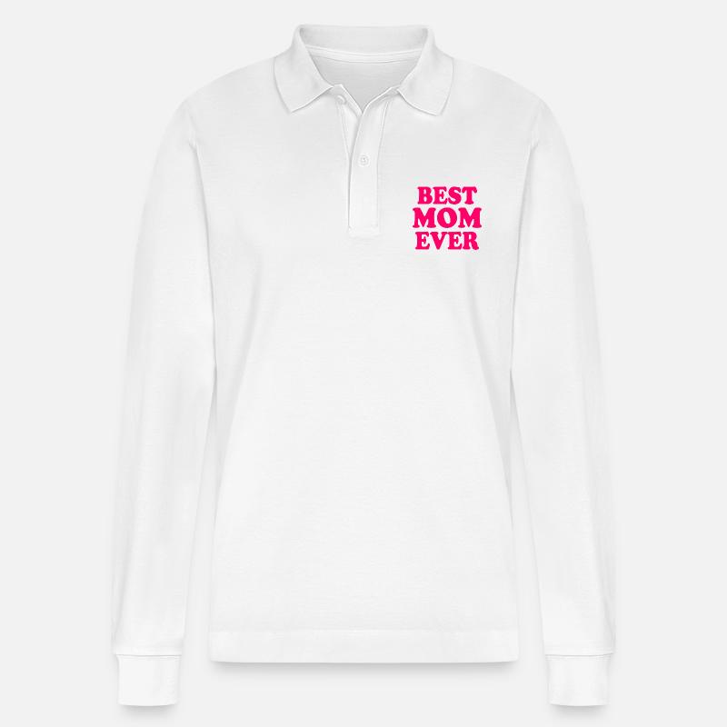 Best mom ever - Stanley/Stella Unisex Bio-Langarm-Poloshirt Prepster - Weiß