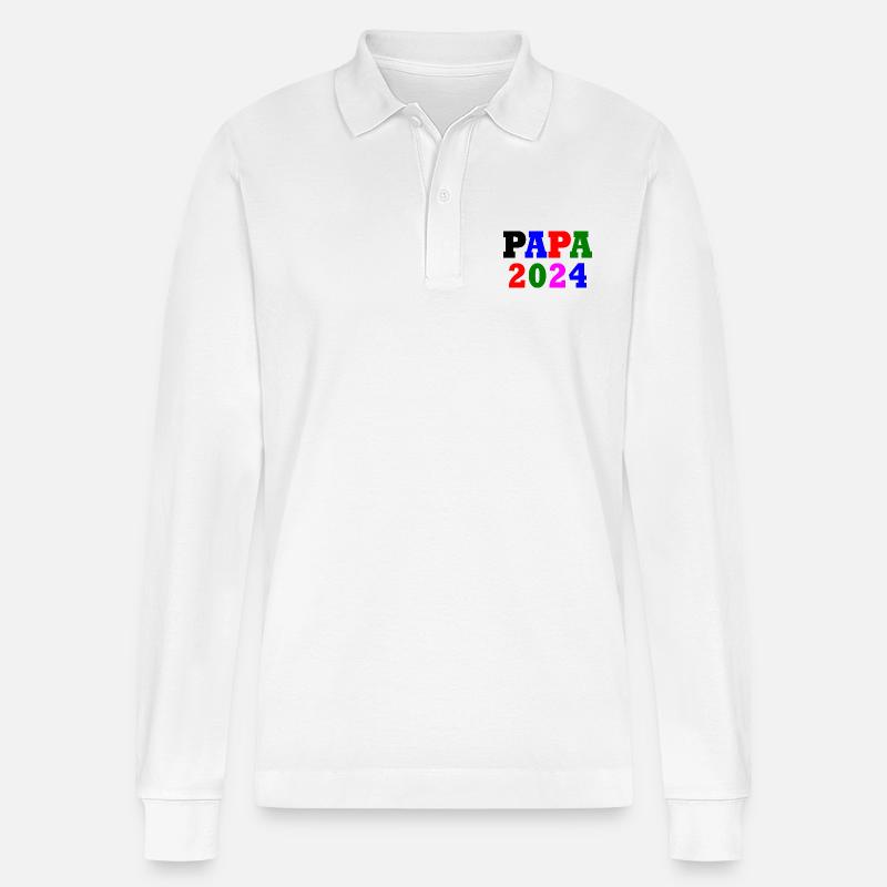 Papa 2024 - Stanley/Stella Unisex Bio-Langarm-Poloshirt Prepster - Weiß