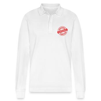 Cuckold - Stanley/Stella Organic Unisex Long-Sleeved Polo Shirt Prepster - white - Front - Anna (173cm) & Nico (186cm)