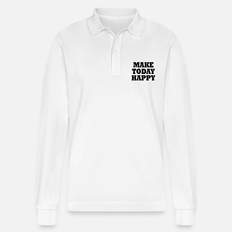 Make today happy - Stanley/Stella Unisex Bio-Langarm-Poloshirt Prepster - Weiß